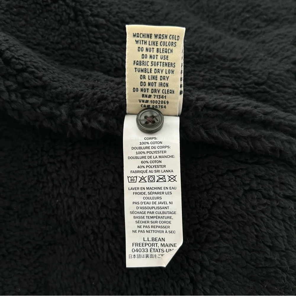 L.L. Bean Women's Scotch Plaid Flannel Shirt, Sherpa-Lined Hoodie Size Medium - Picture 7 of 10